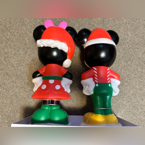 Disney Mickey Minnie Mouse Lighted Christmas Blow Mold 14" LED Set EXCELLENT - Picture 6 of 8